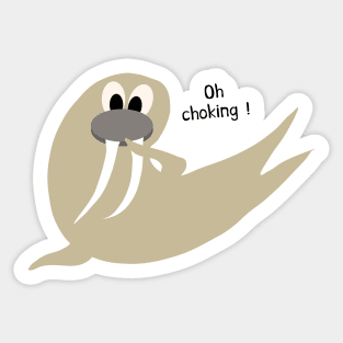 Sir walrus naked choking humour Sticker